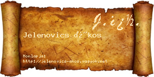 Jelenovics Ákos névjegykártya